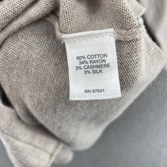 J Jill Sweater Womens Medium Ivory Silk Cashmere Blend Cardigan V Neck Button Up - Picture 7 of 10